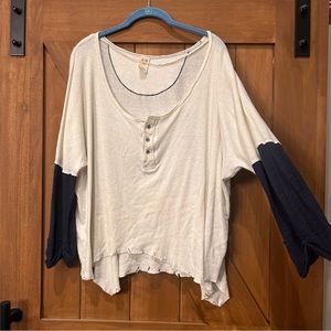 Free people distressed baseball tee